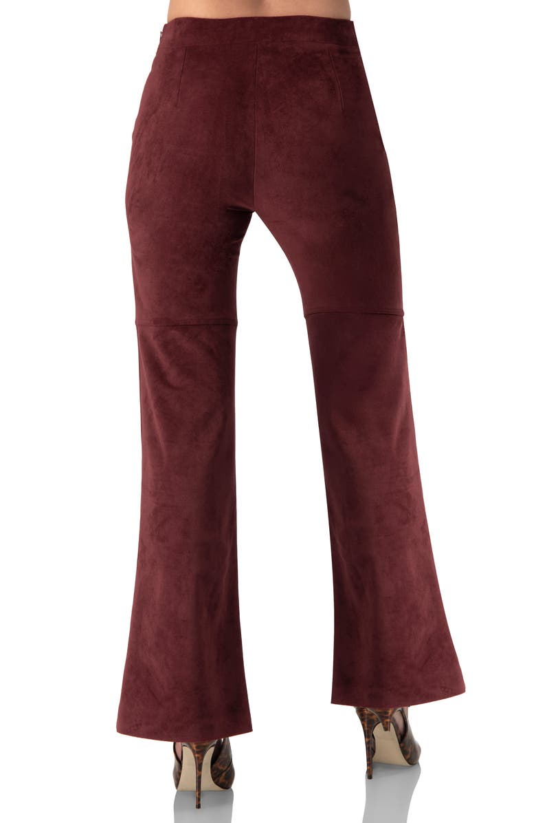 IVONNE Straight-Leg  Faux-Suede Pants, Alternate, color, Wine