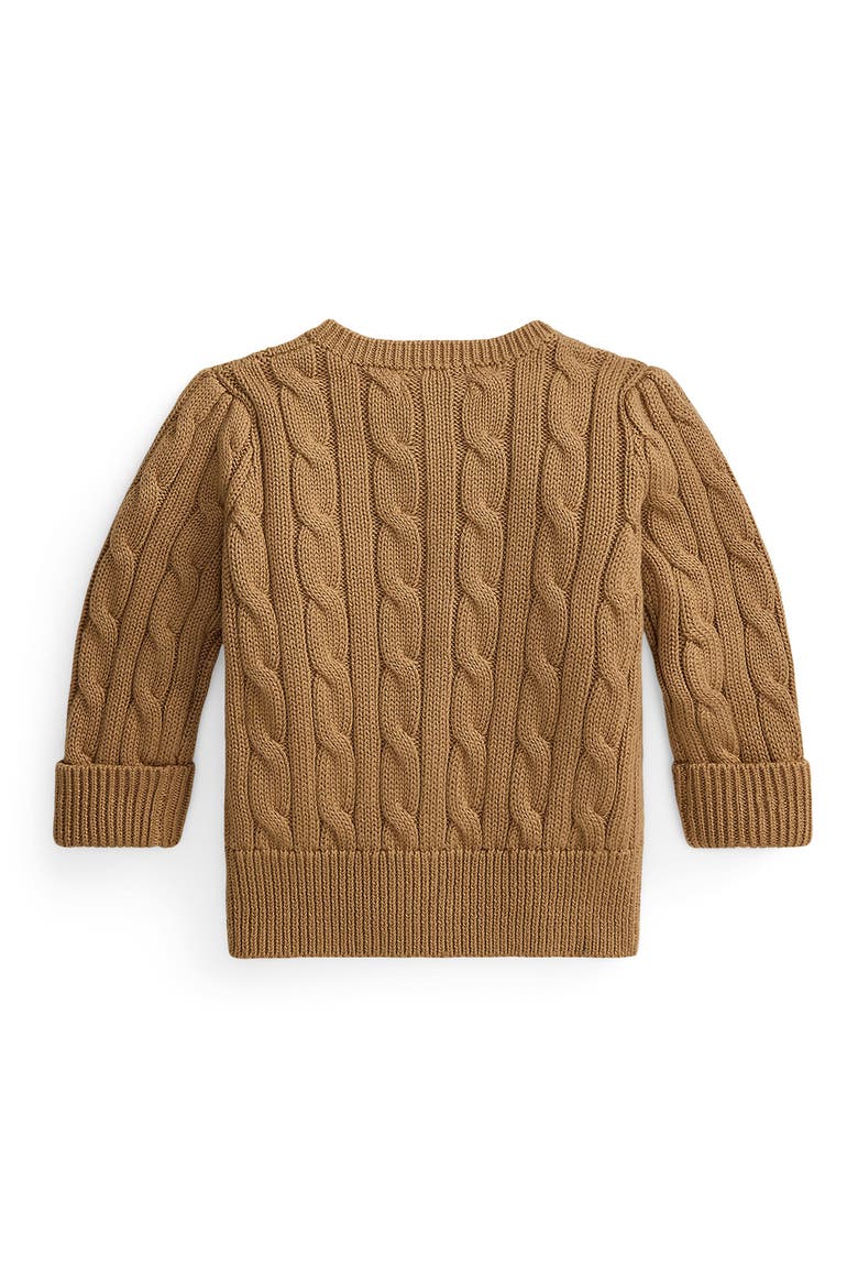 Cable Stitch Cotton Cardigan, Alternate, color, BERKSHIRE TAN