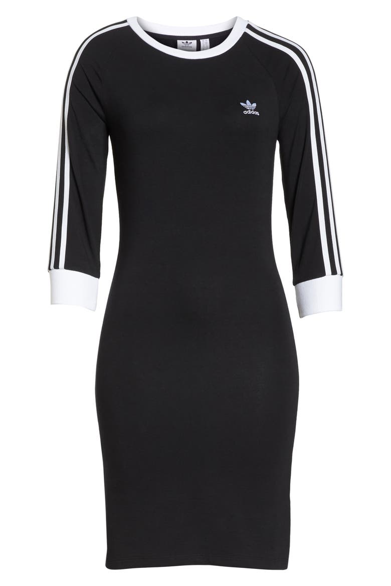 3-Stripes Dress, Alternate, color, BLACK