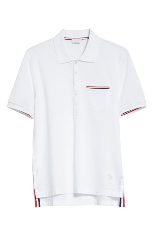 Thom Browne Cotton Polo Shirt Short Sleeves In White