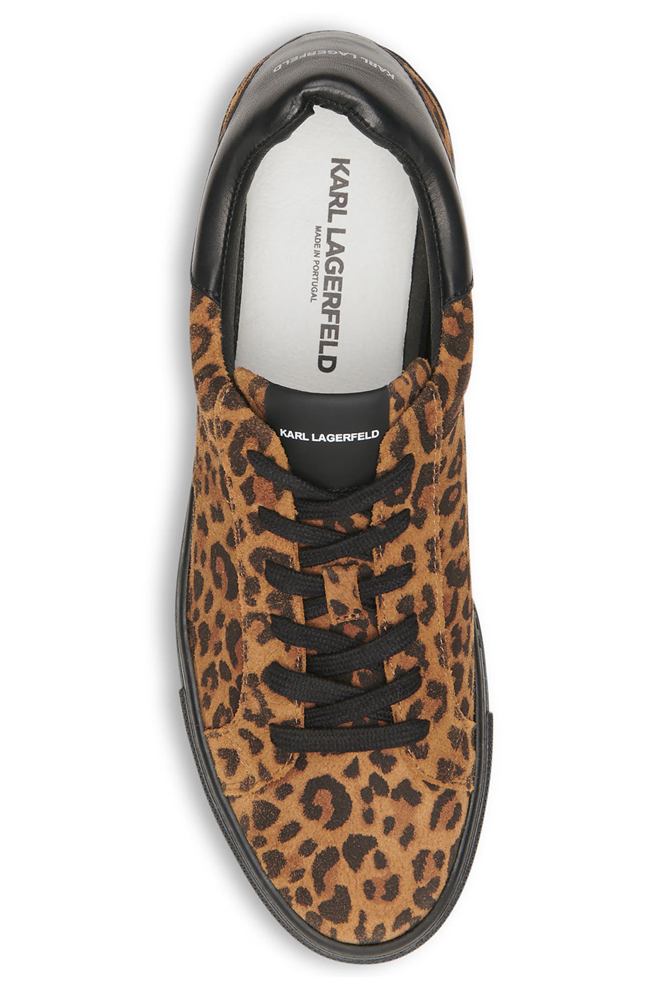 KARL LAGERFELD PARIS Suede Leopard Print Sneaker, Alternate, color, 