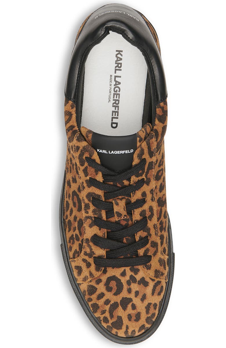 KARL LAGERFELD PARIS Suede Leopard Print Sneaker, Alternate, color,
