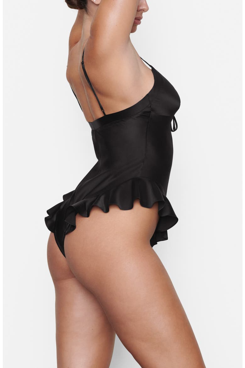 black silk teddy dress Black Satin Teddy