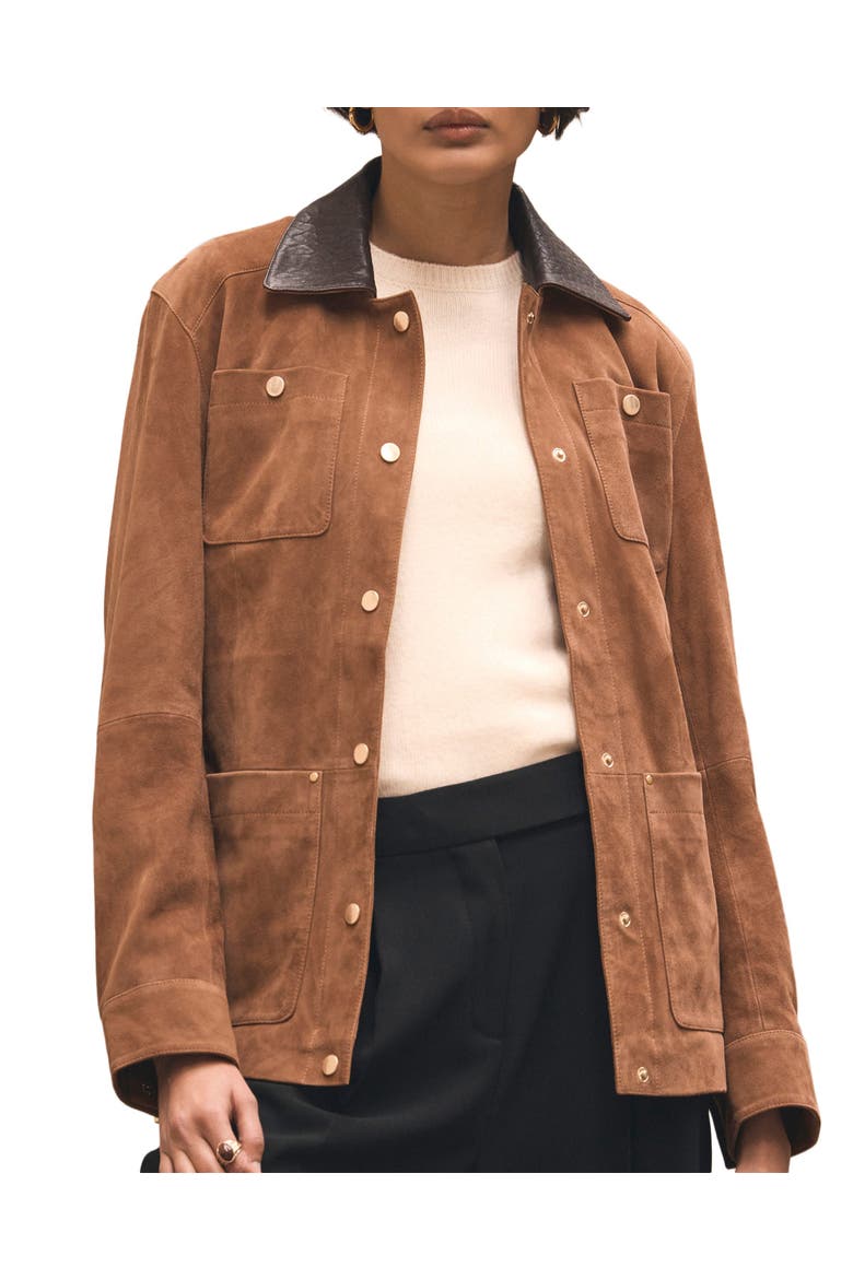 Suede Barn Jacket, Alternate, color, Tan