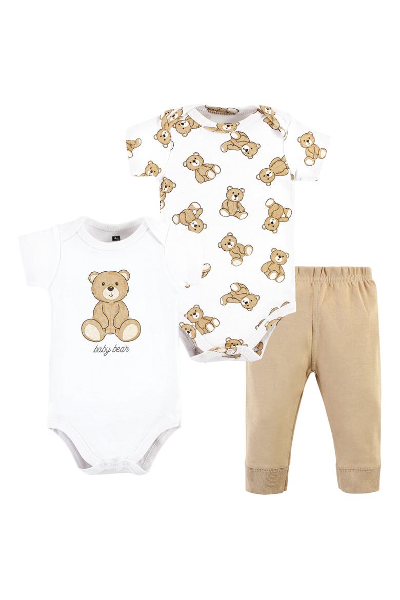 Two Bodysuits & Matching Pants Apparel Set, Main, color, Teddy Bears Short Sleeve