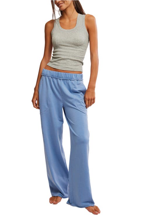 Free People Don't Wait Up Lounge Pants In Quiet Harbor
