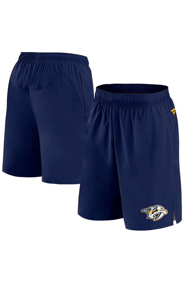 FANATICS Men's Fanatics Branded Navy Nashville Predators Authentic Pro Tech Shorts, Main, color,