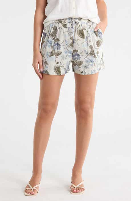 Melrose and Market Floral Cotton Blend Pull-On Shorts