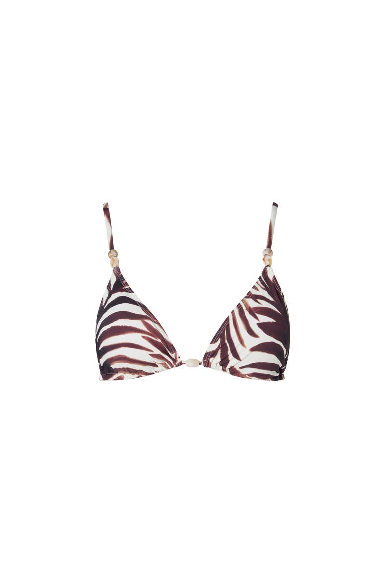 Sanja Beaded Triangle Bikini Top, Alternate, color, Burnt Leaf