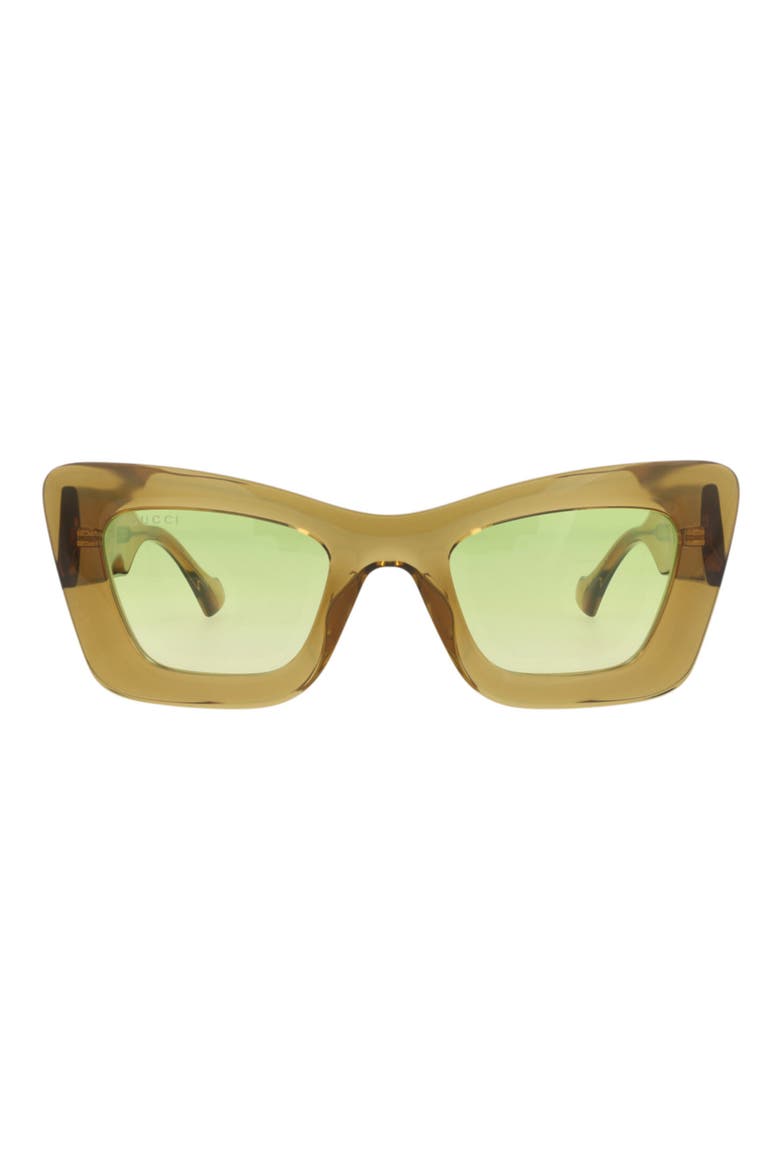 99mm Cat Eye Sunglasses, Main, color, BROWN BROWN GREEN
