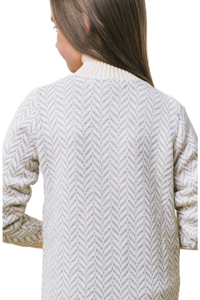 Girls' Organic Toggle Sweater with Zipper, Kids, Alternate, color, Gray Herringbone