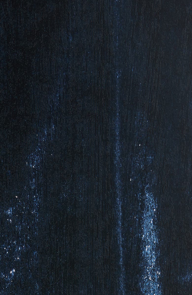 Tibi Tess Metallic Velvet Top, Alternate, color, Navy