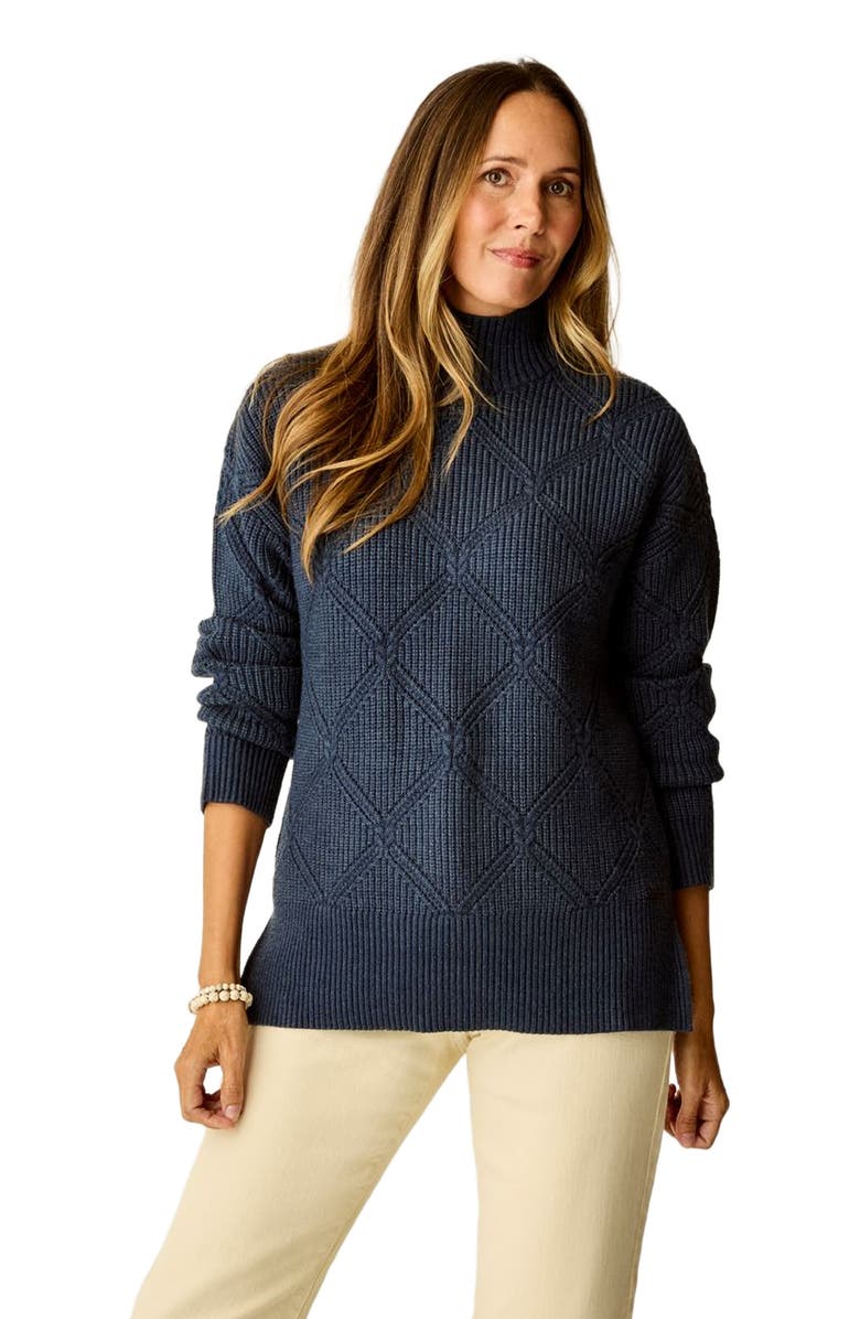 Carve Designs Woodward Allover Sweater, Alternate, color, Navy Heather