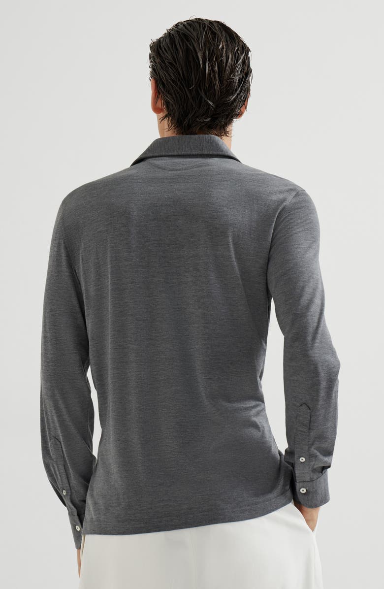 Brunello Cucinelli Jersey polo shirt, Alternate, color, Dark Grey
