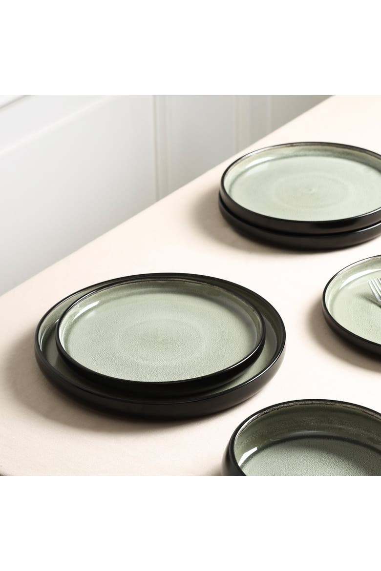 Lagoon Stoneware 12-Piece Dinnerware Set, Alternate, color, Green