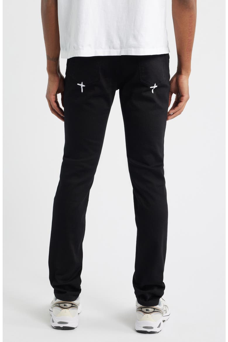 Bryant Ripped Skinny Jeans, Alternate, color, BLACK REST IN PEACE
