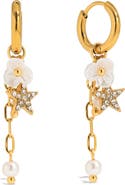 LA MENO Twinkle Star Huggie Hoop Earrings