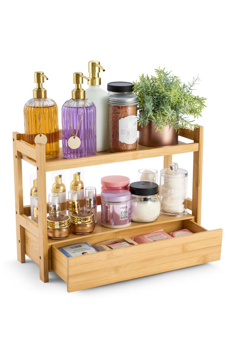 Two-Tier Countertop Organizer, Alternate, color, NATURAL