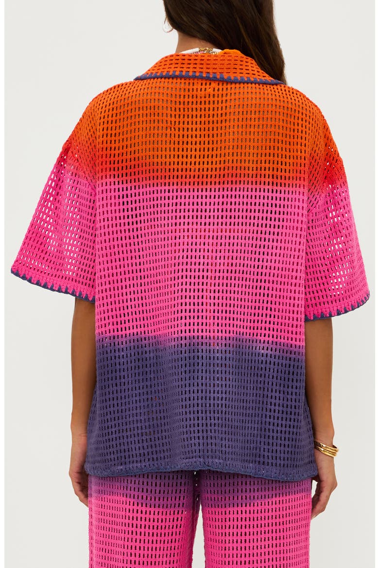 Ira Oversize Colorblock Semisheer Cotton Cover-Up Top, Alternate, color, CORAL BAY SUNSET