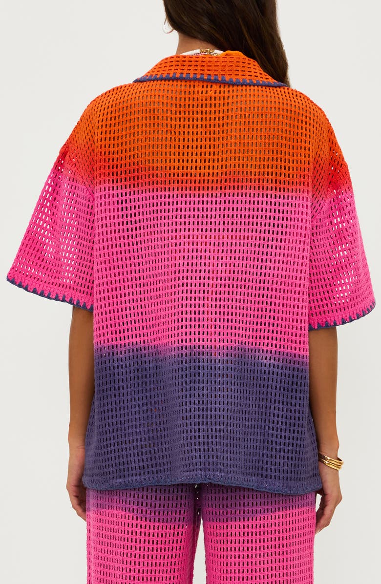 Beach Riot Ira Oversize Colorblock Semisheer Cotton Cover-Up Top, Alternate, color, Coral Bay Sunset