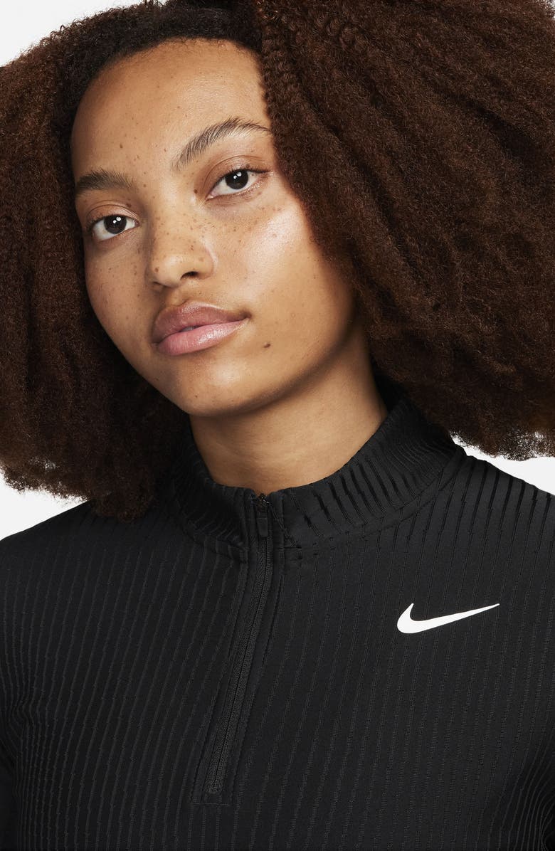 Nike Tour Dri-FIT ADV Half Zip Golf Top, Alternate, color, Black/ White