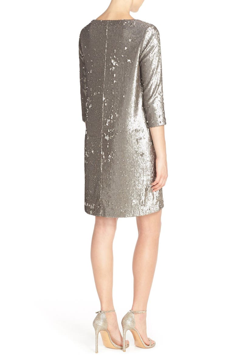 BB Dakota 'Miles' Sequin A-Line Dress, Alternate, color, PEWTER