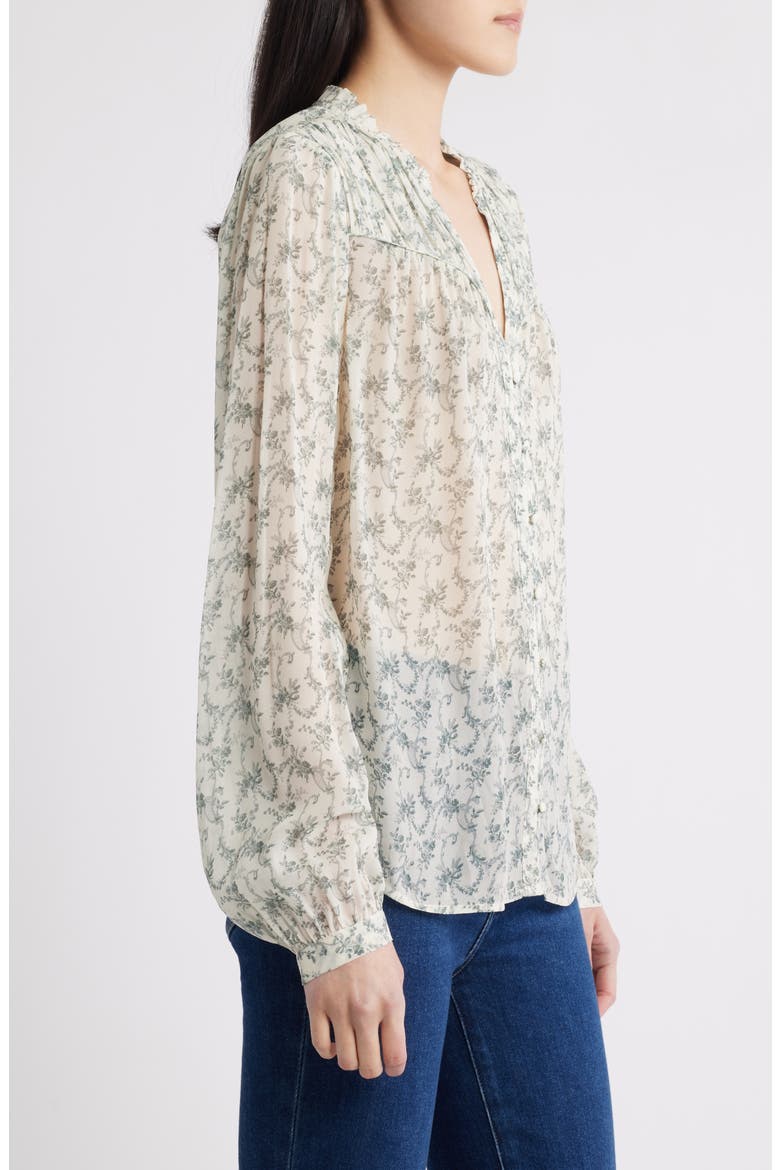 Monika Floral Long Sleeve Shirt, Alternate, color, CREAM/ALOE