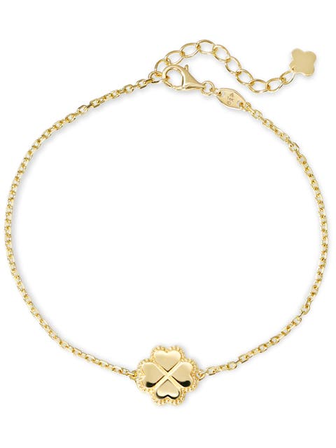 Clover Heart Chain Bracelet in 14K Gold