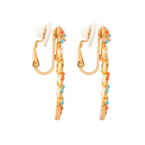 Susan Caplan 1980s Vintage D'orlan Colourful Swarovski Crystal Clip-on Earrings