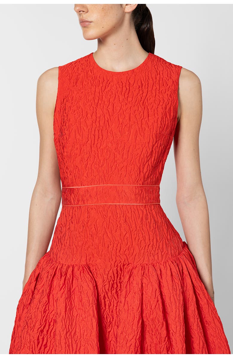 Roksanda Aya Cloque Midi Dress, Alternate, color, Rouge