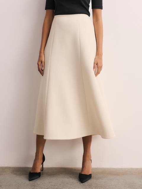 Ellingham High Waisted A-Line Midi Skirt