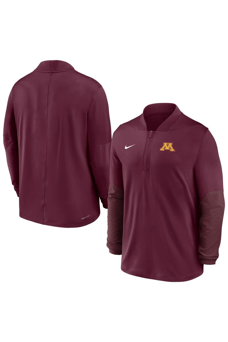 Men's Nike  Maroon Minnesota Golden Gophers Dri-FIT Half-Zip Pullover, Main, color, Maroon