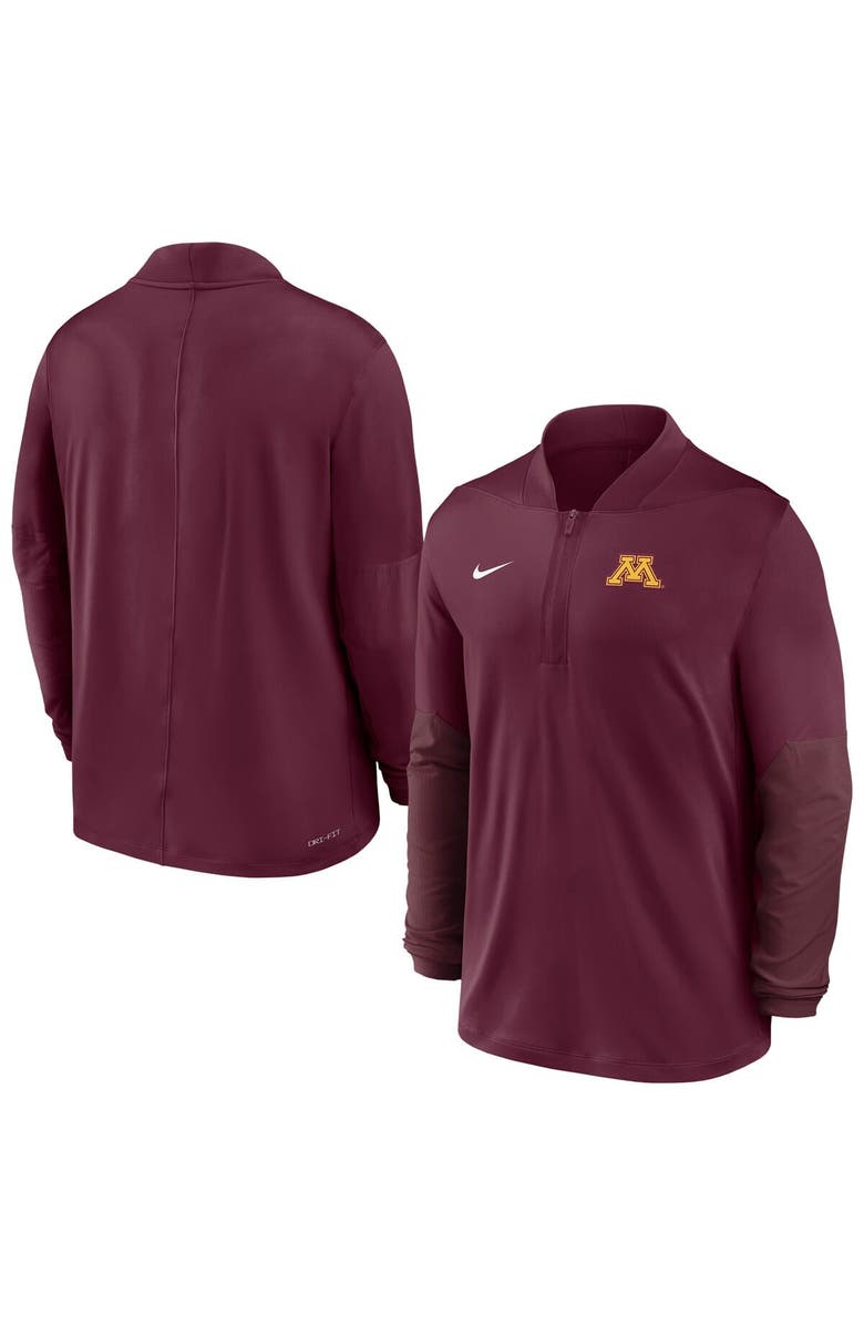 Nike Men's Nike  Maroon Minnesota Golden Gophers Dri-FIT Half-Zip Pullover, Main, color, Maroon