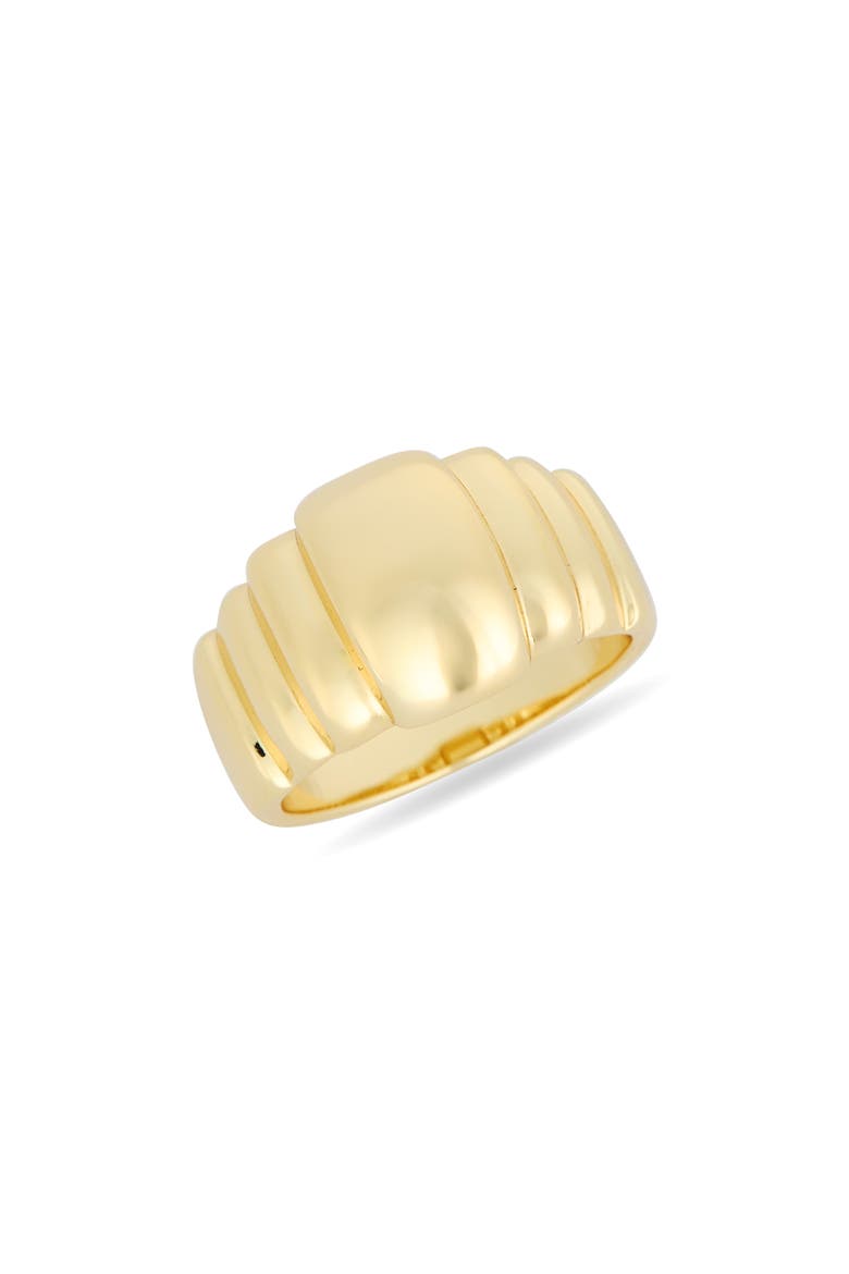 Demi Fine Ribbed Dome Ring, Main, color, GOLD