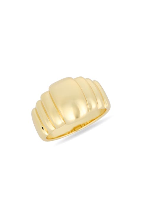 Demi Fine Ribbed Dome Ring