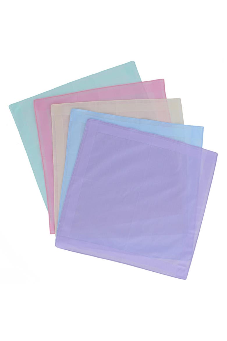 Zayn Brilliant Multiple Colored 16x16 Cotton Handkerchiefs, Main, color, Blue Multi
