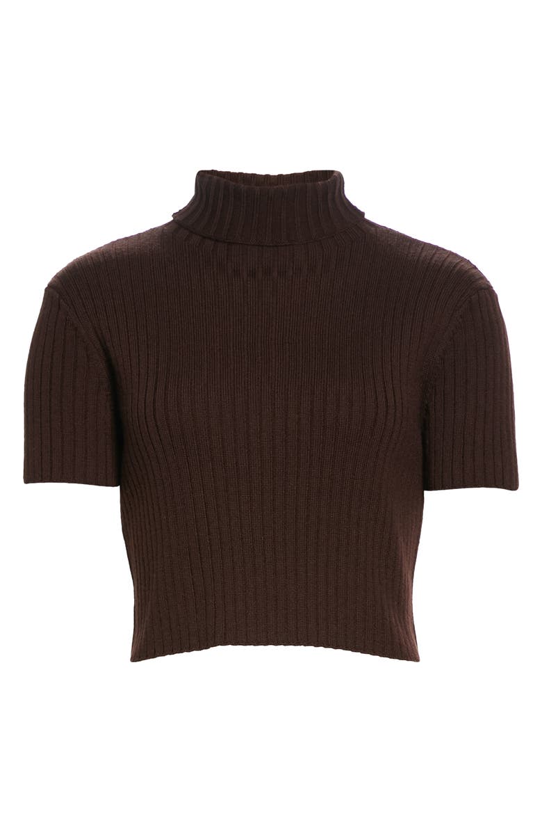 STAUD Lilou Crop Wool Blend Turtleneck Top, Alternate, color,