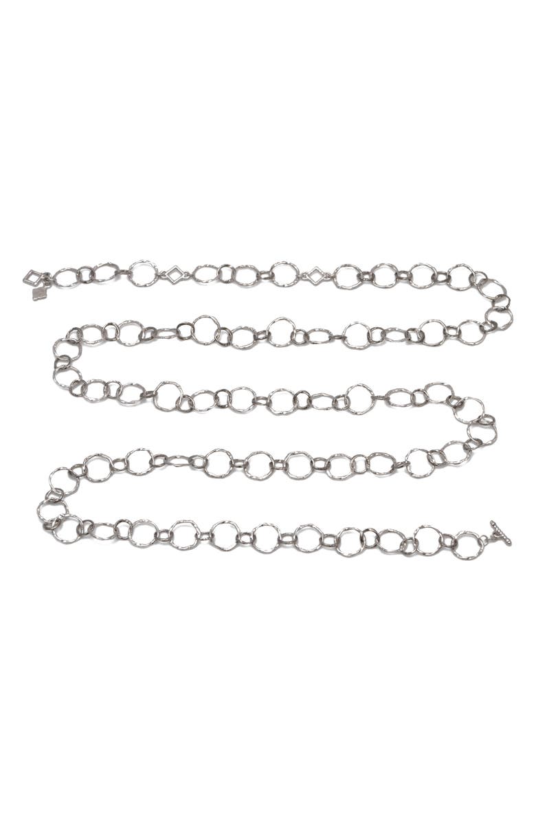 Armenta New World Hammered Chain Necklace, Alternate, color, Silver