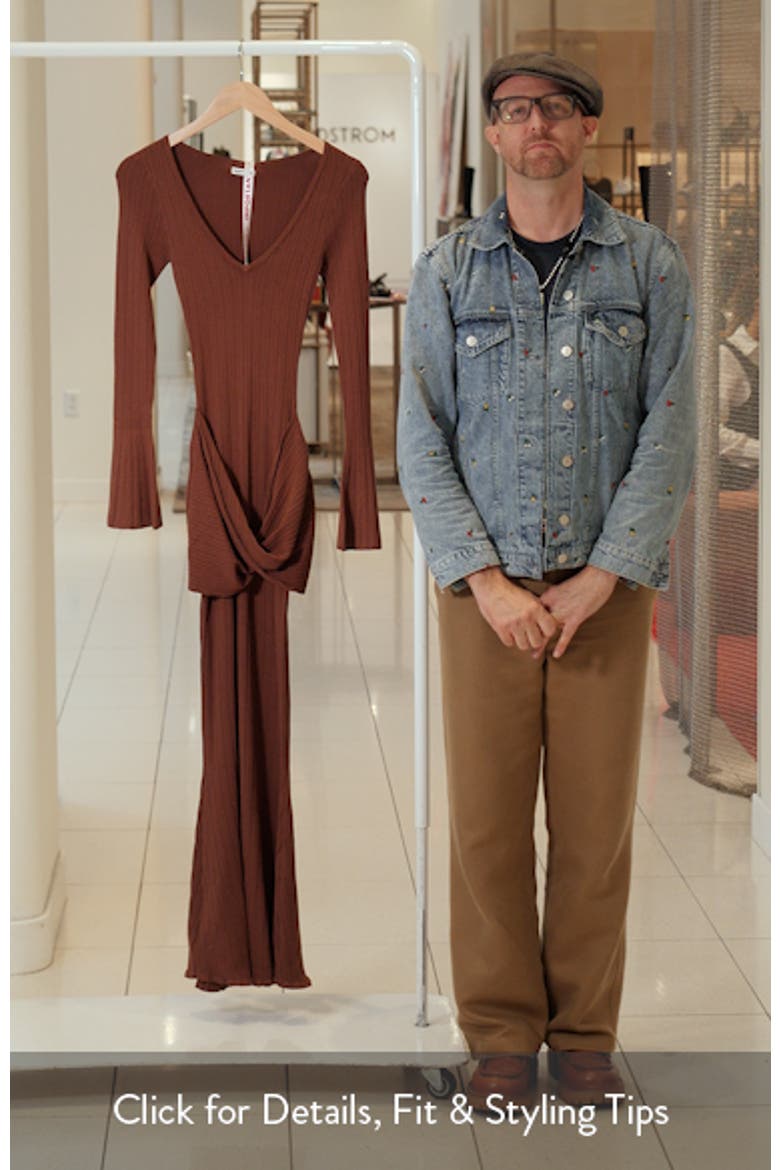 Khrysta Long Sleeve Rib Body-Con Maxi Cocktail Dress video
