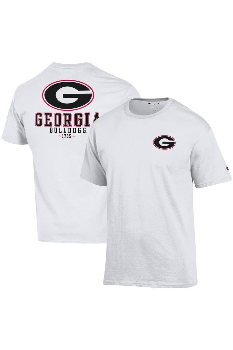 Men's Champion White Georgia Bulldogs Stack 2-Hit T-Shirt, Main, color, White