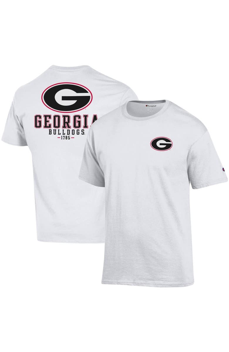 Champion Men's Champion White Georgia Bulldogs Stack 2-Hit T-Shirt, Main, color,