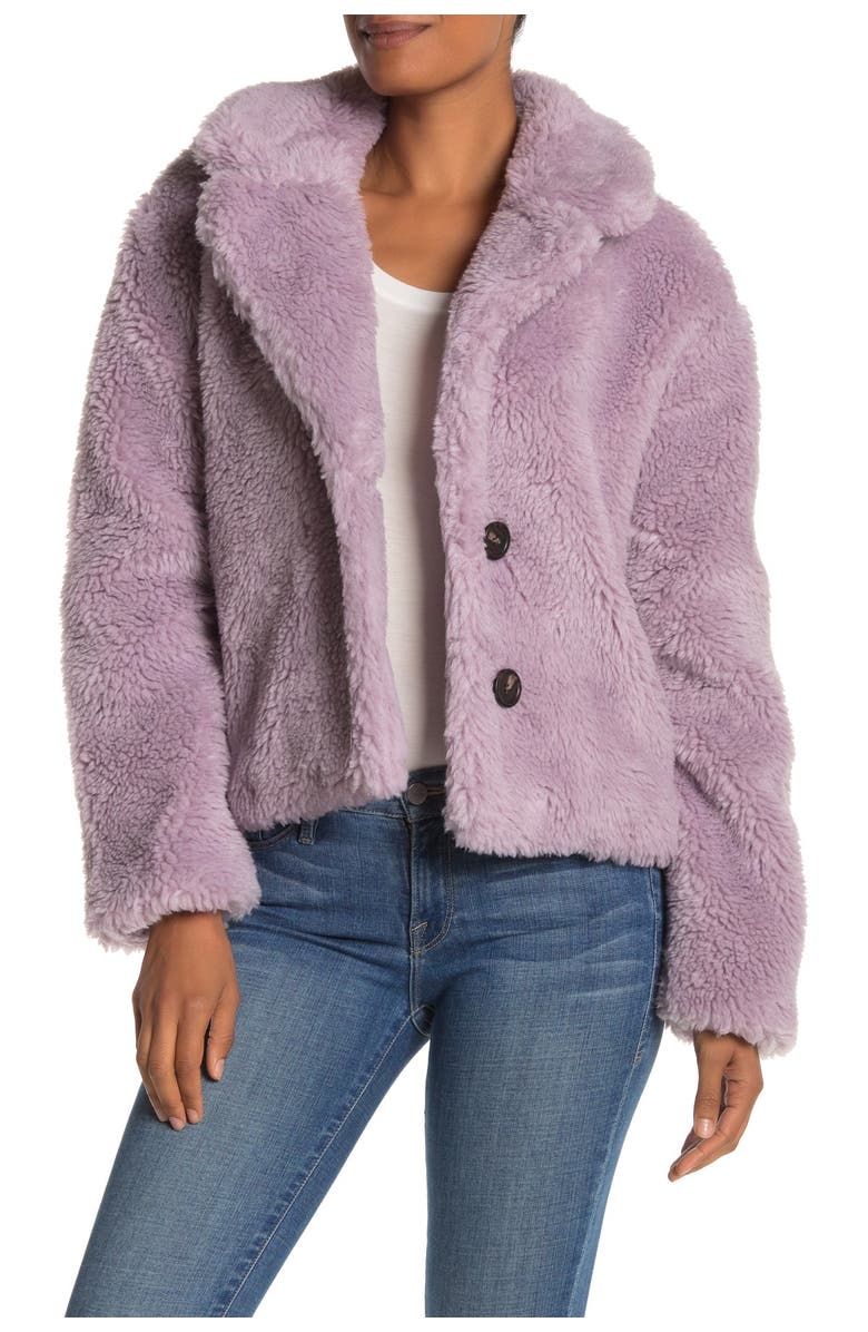 Avec Les Filles Cropped Faux Fur Jacket, Main, color, 