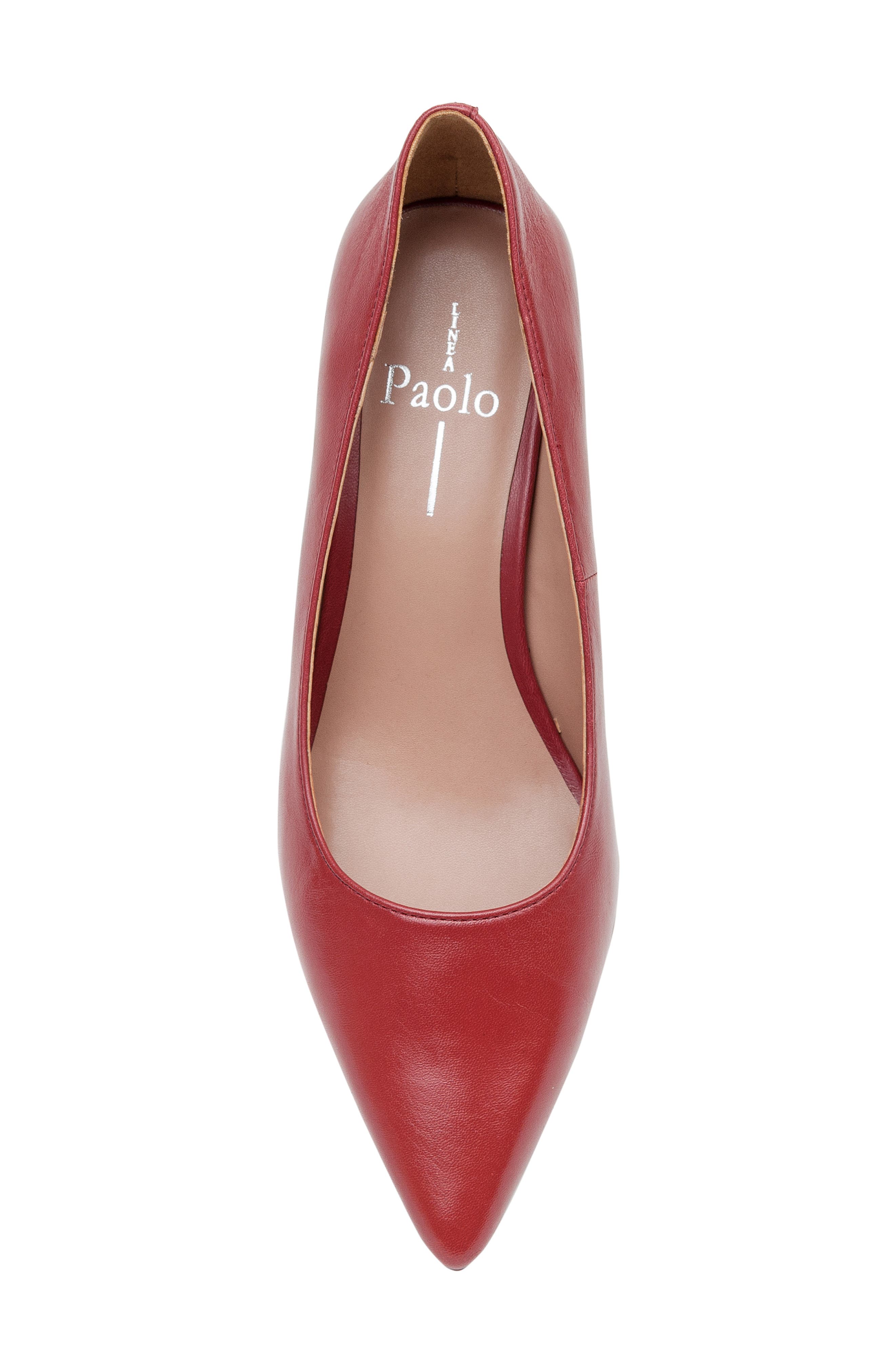 Linea Paolo Bilson Pointed Toe Pump, Alternate, color, Red Nappa