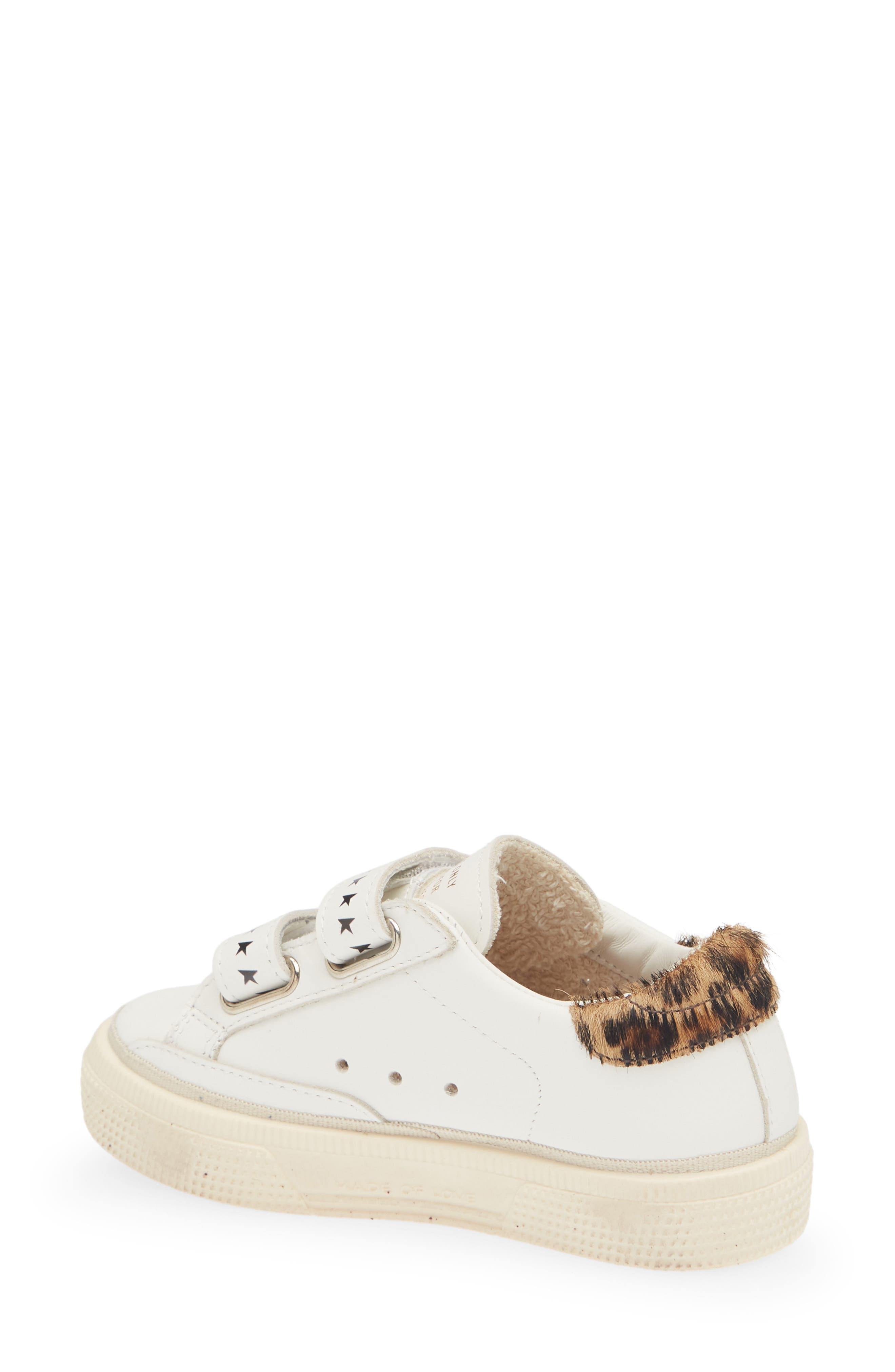 Kids' May School Sneaker, Alternate, color, WHITE/ PLATINUM/ LEOPARD