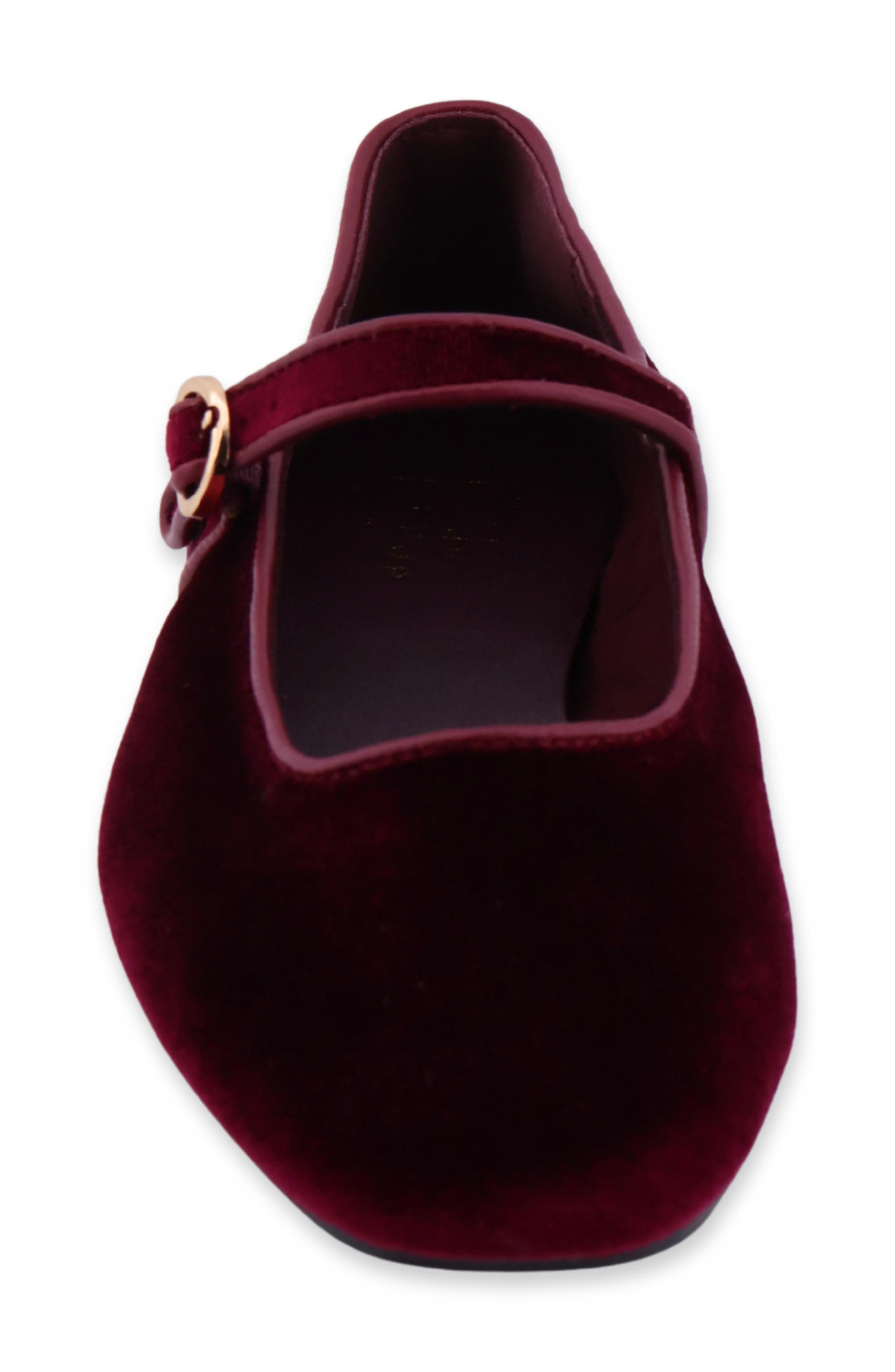 Annabelle Mary Jane Flat, Alternate, color, BORDEAUX VELVET