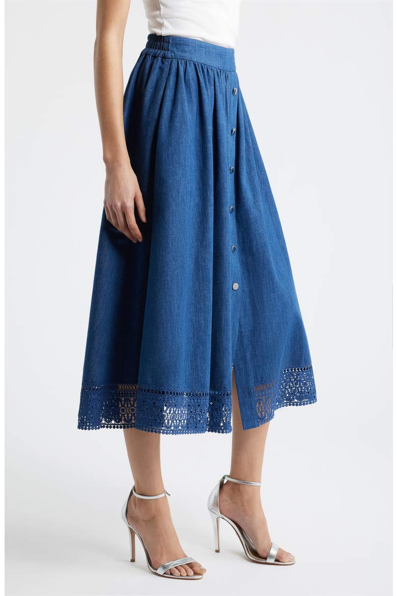 The Laylee Denim Skirt, Alternate, color, DARK DENIM