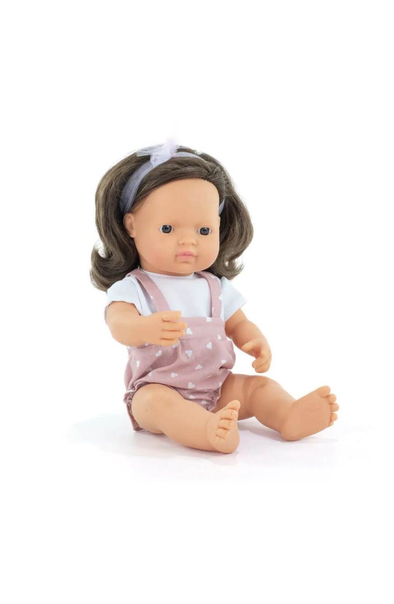 Miniland Baby Doll Brunette Girl 15'' (Box) - My Friends & Me, Main, color, Light Skin