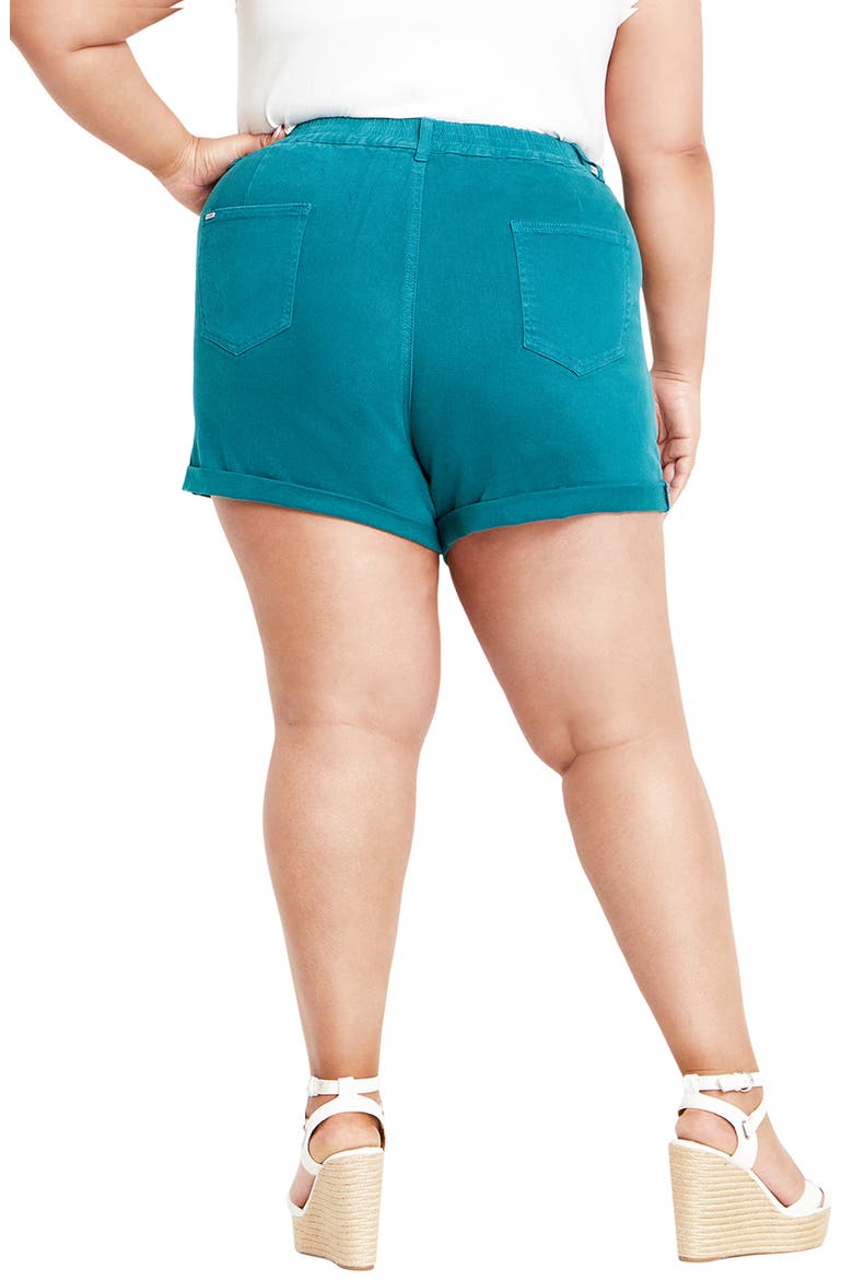 Holiday Cuff Denim Shorts, Alternate, color, HARBOUR BLUE