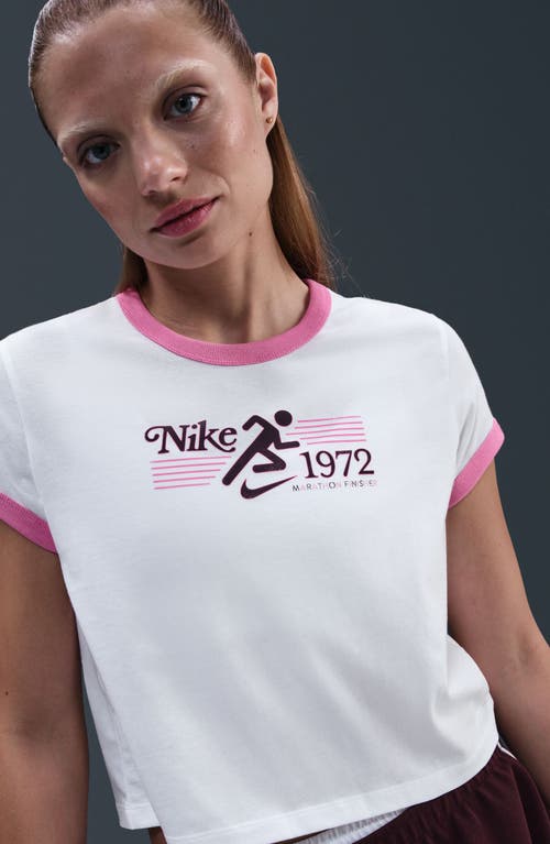 Nike Sportswear Crop 1972 Marathon Ringer T-shirt In Multi