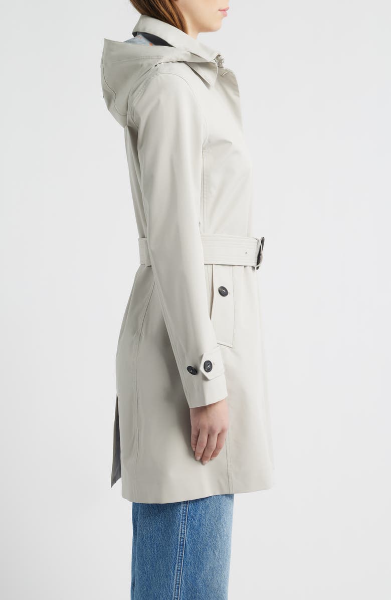 Save The Duck Jackie Water Repellent Raincoat with Removable Hood, Alternate, color, Rainy Beige